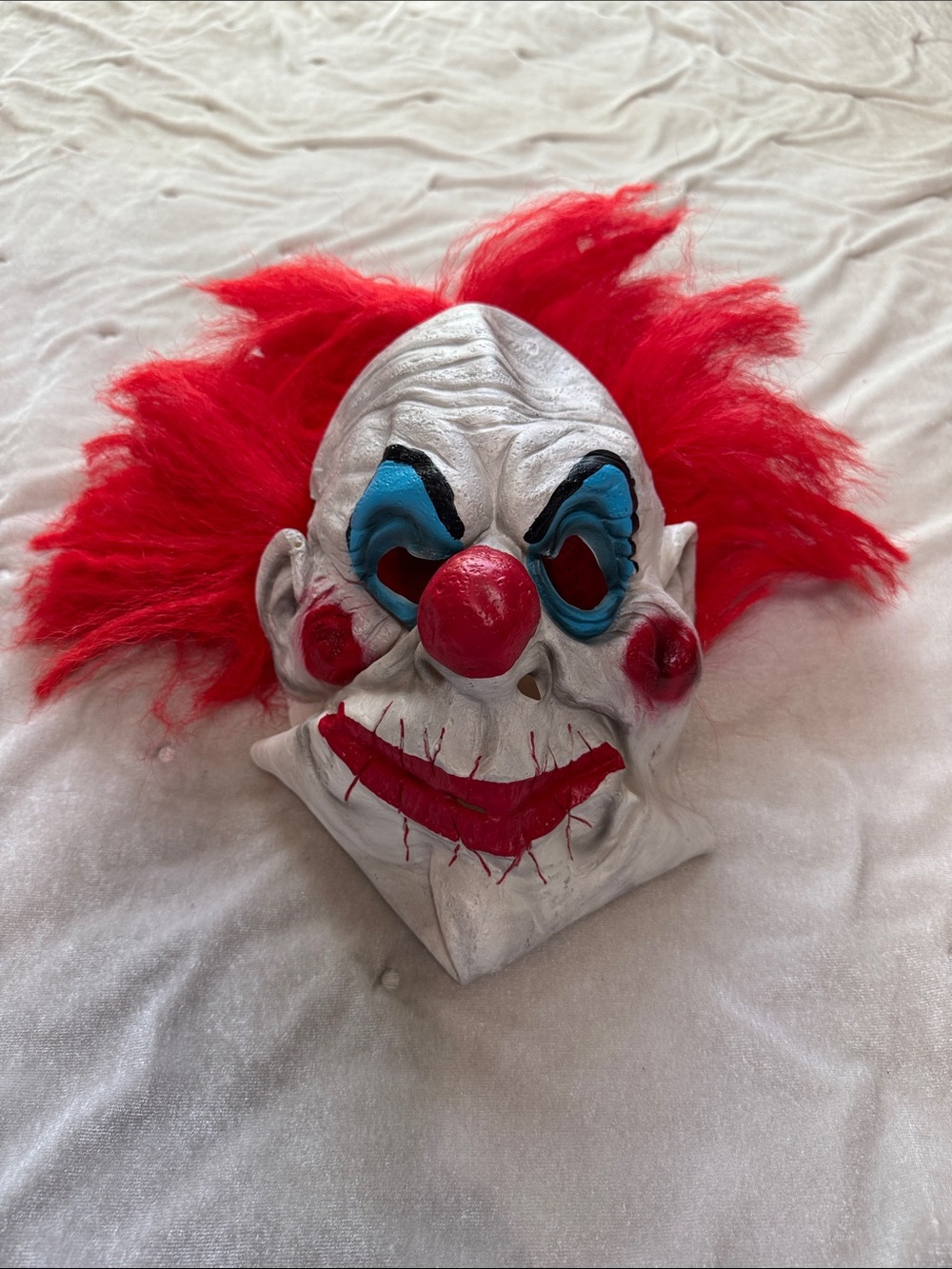 Red Hair Creepy Clown Mask Halloween